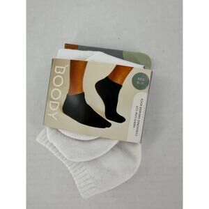 Boody Mens Low Cut Cushioned Sneaker Socks White Bamboo Viscose Size 6-11 NWT